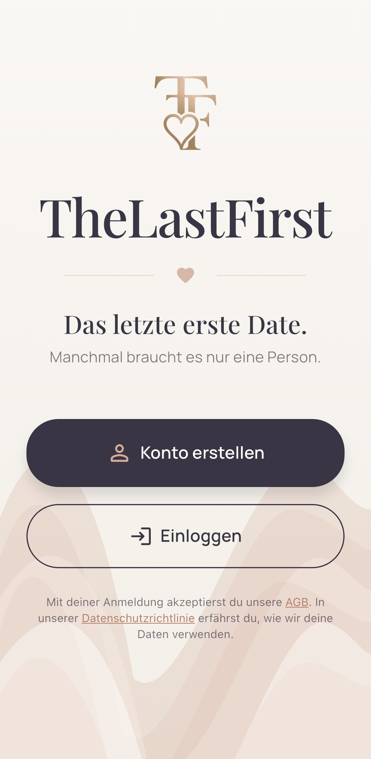 Startansicht der TheLastFirst App